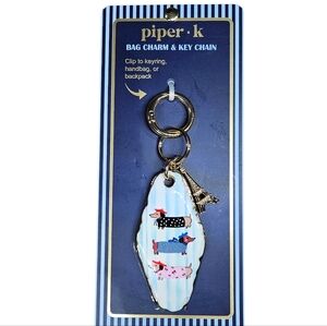 Piper K Dachshund And Eiffel Tower Bag Charm Nwt